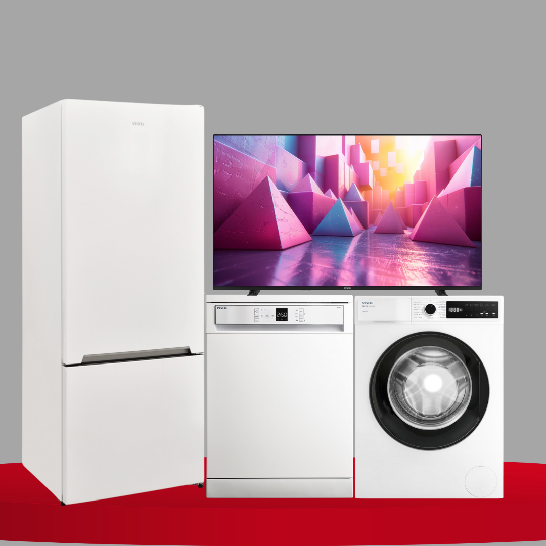 Vestel NFK 52011 NO-FROST 520 LT.BZD+CMI 106321 10 KG ÇM+BM 3121 3 PRG BM+50U 126 Ekran 4K SmarT TV