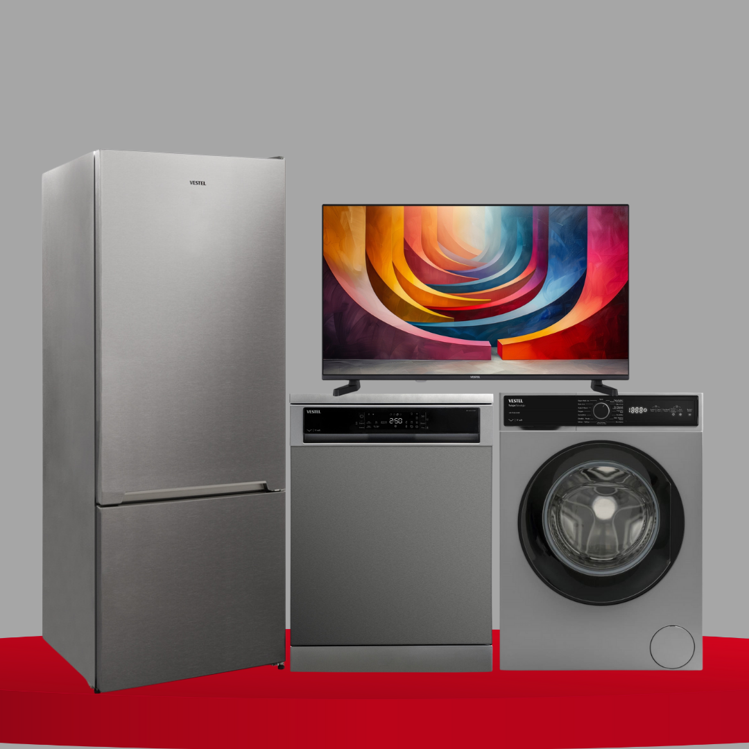 Vestel NFK52011 X No-Frost 520 Lt BZD+BM 5312 X 5 PRG BM+CMI 97302 G 9KG ÇM+43UA9631108 Ekran 4K Smart TV