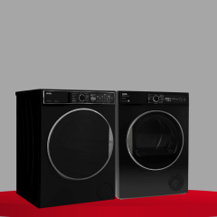 Vestel 2'li ''Yakut Siyah'' Beyaz Eşya Seti (CMI 98322 S Çamaşır + KM 97202 S Kurutma)