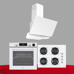 Vestel Eğik Beyaz Buharlı Lightfry Set
